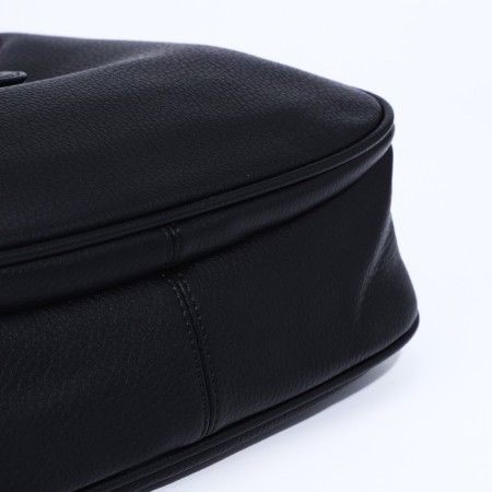 Load bag with zipper, external pocket, long belt, black color-3