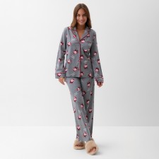 Новый год. Пижама женская (рубашка и брюки) KAFTAN "Дед мороз" размер 52-54