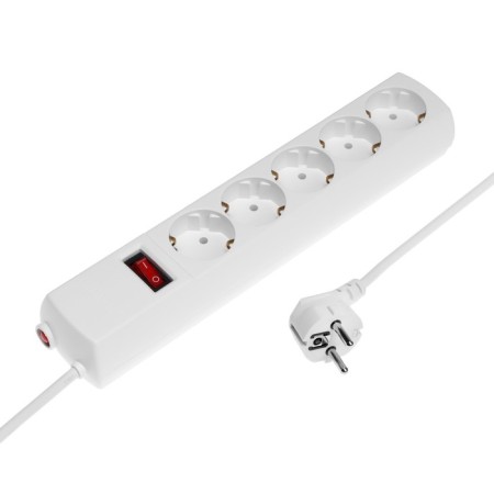 Network filter Unit, 5 nests, 1.5 m, 10 a, 2200 watts, with salary, white