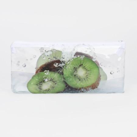 Cosmetic bag-penete on zipper, PVC, white color-1