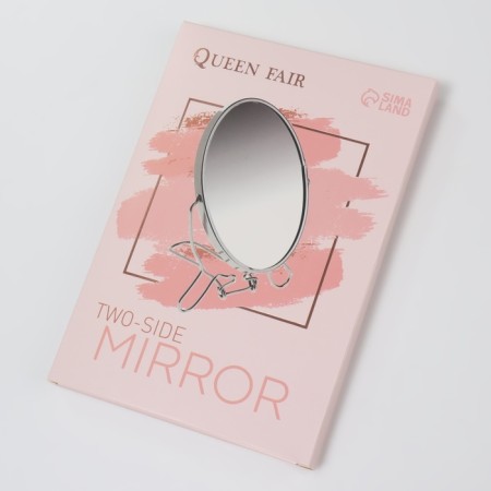 Desktop mirror - suspended “oval”, bilateral, with an increase, mirror surface 11.5 × 15.5 cm, silver color-4