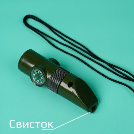 Set of the hero "Intelligence", 6 in 1: whistle, compass, flashlight, thermometer, mirror, lupa-5