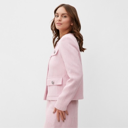 Women's tweed jacket mist r.44, pink-4