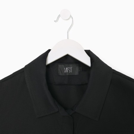Women's shirt shortened with cuts Mist: Denim R.44, Black-8
