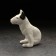 Porcelain figurine "Bul terrier", white, 6 cm
