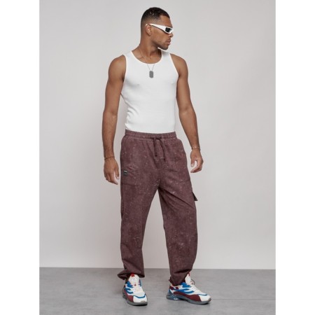 Sports male trousers, size 48, brown color-5