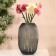 Crocus flower vase made of transparent black glass 25 x 16 x 16 cm