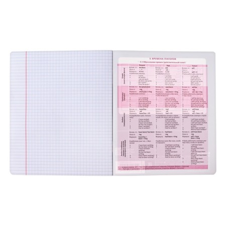 Subject notebook, 48 sheets, cage, English Erichkrause "Persons", plastic cover silk-screen covers, Blok Offset 100%, information block-4