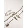 Set 2 objects: earrings, necklace "sophistication" a winter flower, white in silver, 40cm