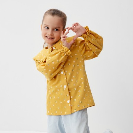Children's shirt with collar KAFTAN, R.34 (122-128 cm), yellow