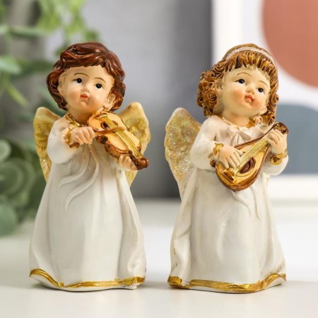 Polystone souvenir "Angel in a dress, with violin/mandolina" mix 8x3.8x3.6 cm