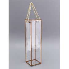 PET box with handles, gold, 9 x 9 x 34 cm