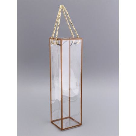 PET box with handles, gold, 9 x 9 x 34 cm