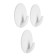 Holder self -adhesive tundra krep, 45x45 mm, white color, oval, 3 pcs.