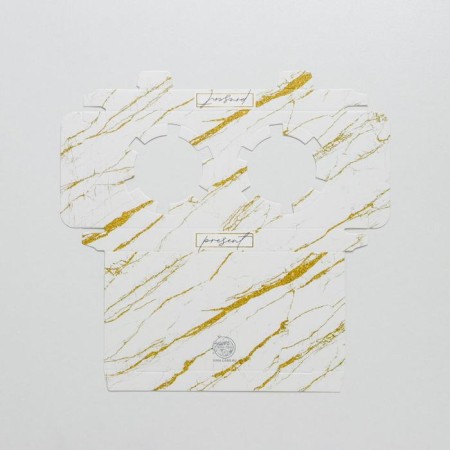 Capcake box, confectionery packaging, 2 cells, “marble”, 16 x 8 x 11.5 cm-3