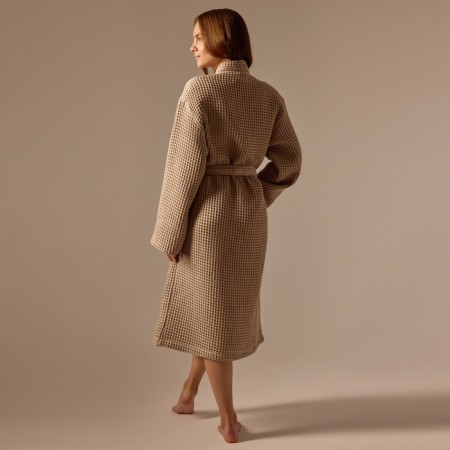 WAFEL Women's bathrobe SL Home: Waffle "Sabbia", size XL, 100% cotton, 320 g/m2-5
