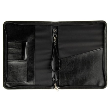 Business folder, artificial leather, 360 x 260 x 30 mm, pen-tole, "luxury" black 6d021-4