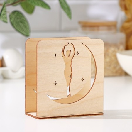 Wooden napkin "Ballerina", 12 × 12 × 5.5 cm-1