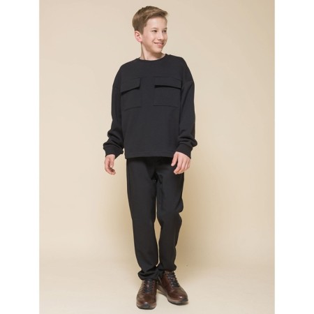 Sweatshirt for boys, height 152 cm, black color-7