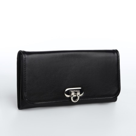 Women's wallet on fasteners, black color