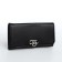 Women's wallet on fasteners, black color