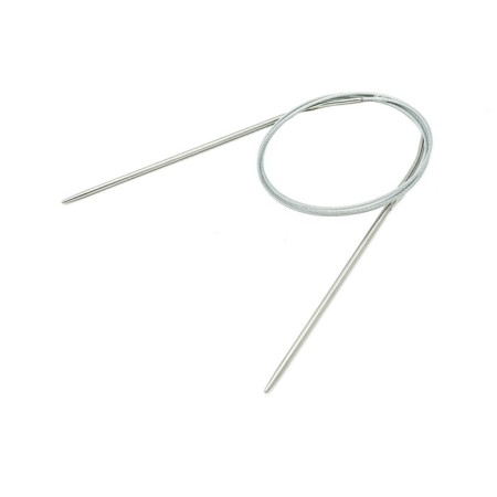 The knitting needles are circular, metal, 100 cm/2.5 mm-1