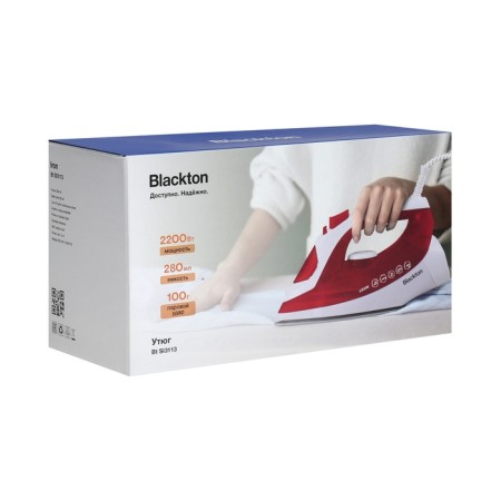 Iron Blackton BT SI3113, 2200 W, ceramic sole, 20 g/min, 280 ml, white and red-2