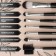 A set of makeup brushes, 7 items, a cover on a button, black color