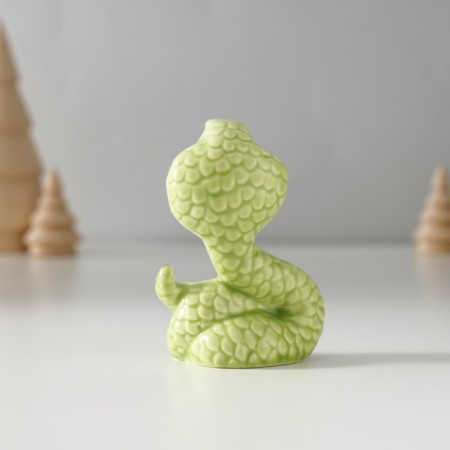 Souvenir Ceramics "Green Cobra" with gold 3x5x7.5 cm-3