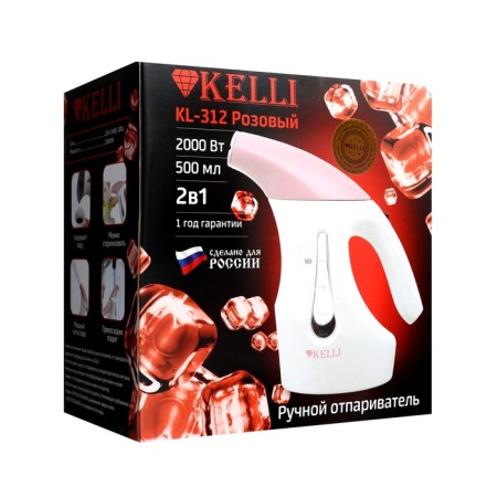 Kelli KL-312, manual, 2000 watts, 500 ml, nozzle kettle, white-pink-8