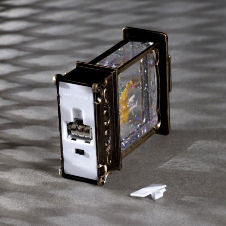 LED figure “Lantern with a deer” 7.6 × 13.5 × 3.2 cm, plastic, sparkles, batteries AG13x3, glow warm white-2