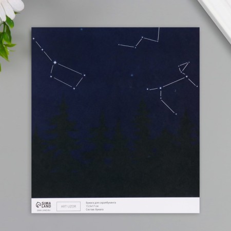 Scrapbooking paper bilateral "constellation" density 180 grams set 10 pcs 15.5x17 cm-1