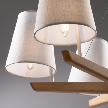 Suspended lamp Freya Fr8019PL-06W Arallano, 708x708x640 mm, E14, 6x40W, white color-1