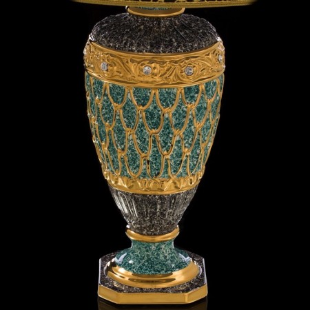 Lamp collection "Diana", black-green, ceramics 17x17xh: 36 cm-1