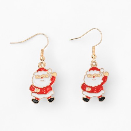 New Year! Earrings "New Year" cheerful snowman, colored in gold-1
