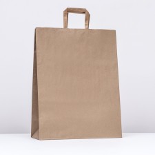 Paper Kraft package, flat handle 35 x 15 x 45 cm, 90 g/m²