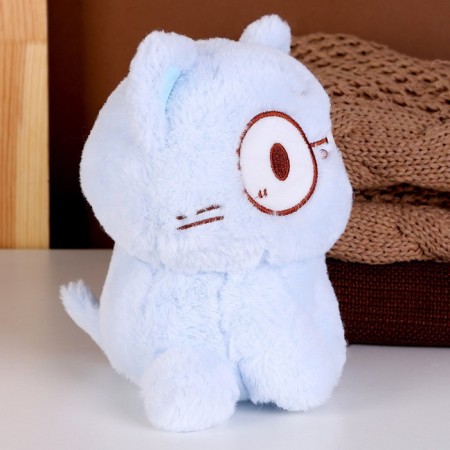 Soft toy "cat" with glasses, 20 cm, blue color-1