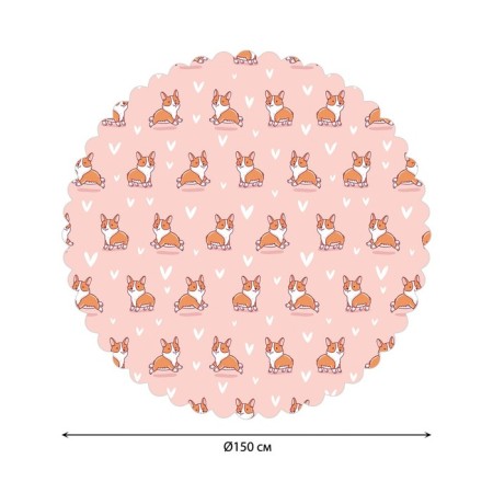 The tablecloth on the Corgi Queen, Round, Saten, D = 150 cm-1
