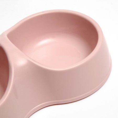 Double bowl "Moore-huma" 22.5 cm x 13 cm x 6 cm, 0.2 l, pink-2