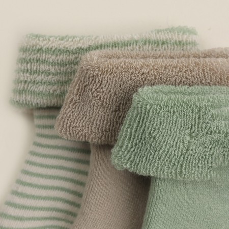 Nosk children's terry 3 pairs SL Home, 6-8 cm, milk/olive-2