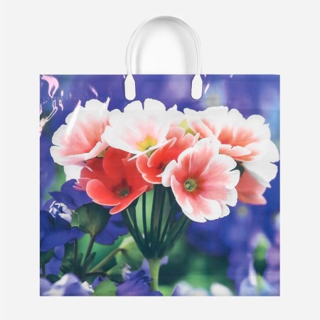 Package "Assorted Flowers", polyethylene with a plastic handle, mix 100 μm 38 x 35 cm-10