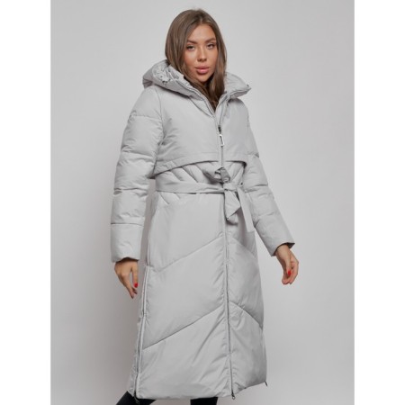 Coat insulated winter feminine, size 42, color light gray-7