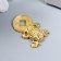 Souvenir Metal "Cash toad with coin" gold 2.6x1.5 cm