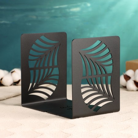Holder-stand for books "Palm sheet" set 2pcs, 9.2x12x15.4cm, black-1