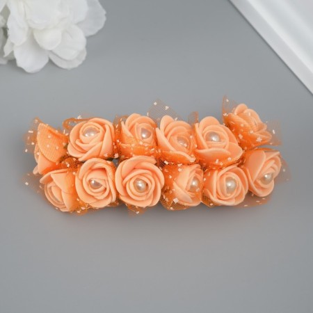 Decorative rose with pearls for creativity, col. peach