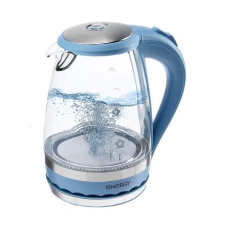 Electric kettle Energy E-279, glass, 1.5 l, 2200 watts, blue