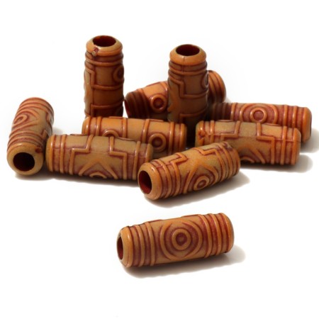 Totem bead, 2.7 × 1 × 1 cm, set 10 pcs., Brown color-1