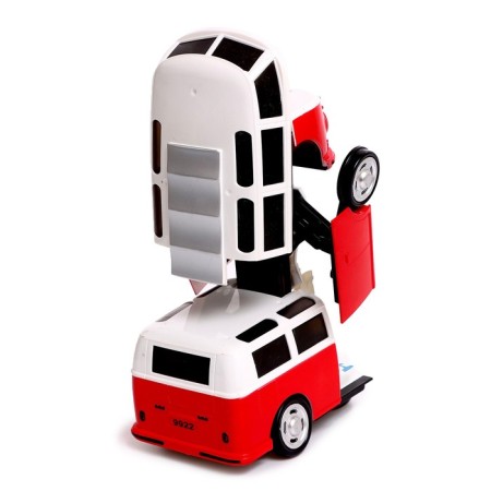 Retro bus robot, light and sound effects, transformed-3