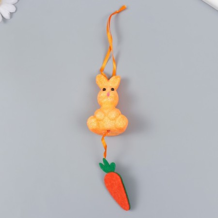 Decor Suspension "Rabbit in sparkles with carrots" 4x3.5x13.5 cm-2