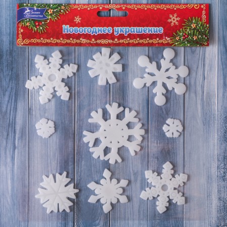 Stick on glass "Snowflakes White" (set 9 pcs) 18.5x18.5 cm-2